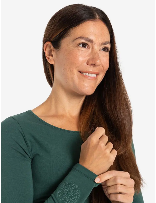 Spirit of OM - Langarm-Shirt Mabu Chakra - smaragd