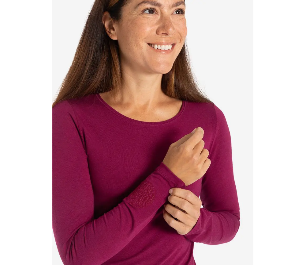 Spirit of OM - Langarm-Shirt Mabu Chakra - berry