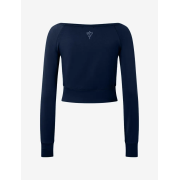 Spirit of OM - Longsleeve Crop Shirt Bambus - dunkelblau