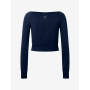 Spirit of OM - Longsleeve Crop Shirt Bambus - dunkelblau