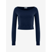 Spirit of OM - Longsleeve Crop Shirt Bambus - dunkelblau