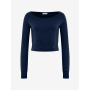 Spirit of OM - Longsleeve Crop Shirt Bambus - dunkelblau