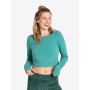 Spirit of OM - Longsleeve Crop Shirt Bambus - green