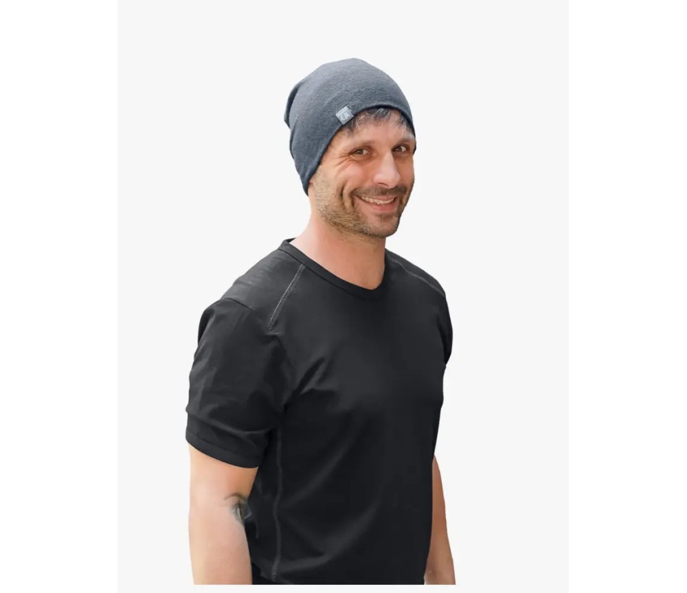 Spirit of OM - Beanie Mütze Bambus - anthrazit-melange