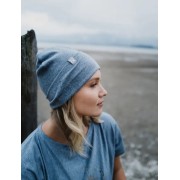 Spirit of OM - Beanie Mütze Bambus - blue-melange