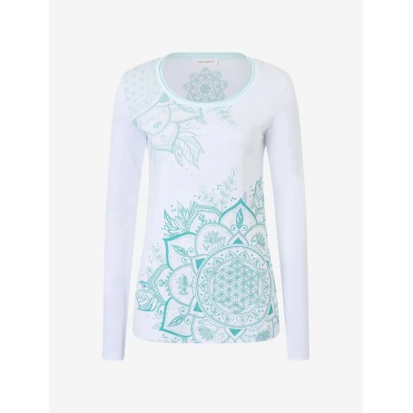 Spirit of OM - Pyjama-Longsleeve Shirt - weiß/mint