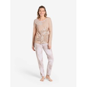 Spirit of OM - Pyjama-Longsleeve Shirt - apricot/sahara