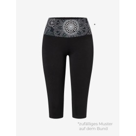 Spirit of OM - Yoga Leggings Capri Madhya Maui - schwarz-natur