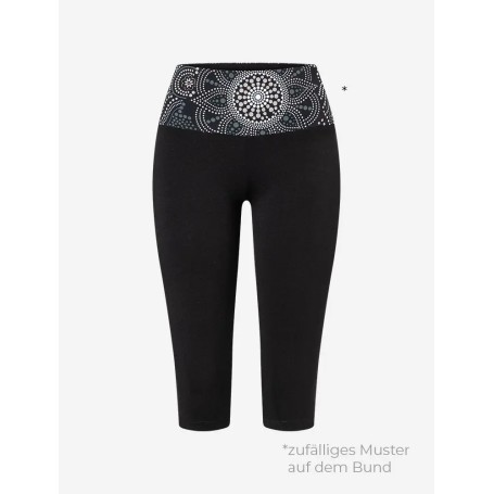 Spirit of OM - Yoga Leggings Capri Madhya Maui - schwarz-natur