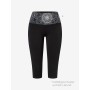 Spirit of OM - Yoga Leggings Capri Madhya Maui - schwarz-natur