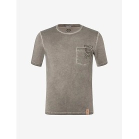 Spirit of OM - T-Shirt men - mit Tasche Ethno - dunkelgrau