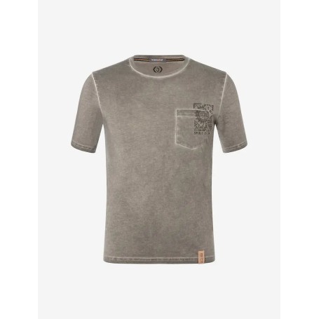 Spirit of OM - T-Shirt men - mit Tasche Ethno - dunkelgrau
