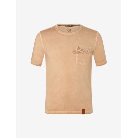 Spirit of OM - T-Shirt men - mit Tasche - Mountain - zirben-braun