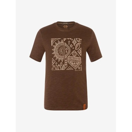 Spirit of OM - T-Shirt Men Ethno - dunkelbraun