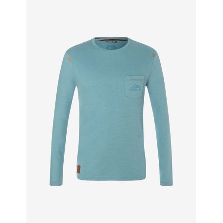 Spirit of OM - Leinen Longsleeve Niagara - niagara-blau