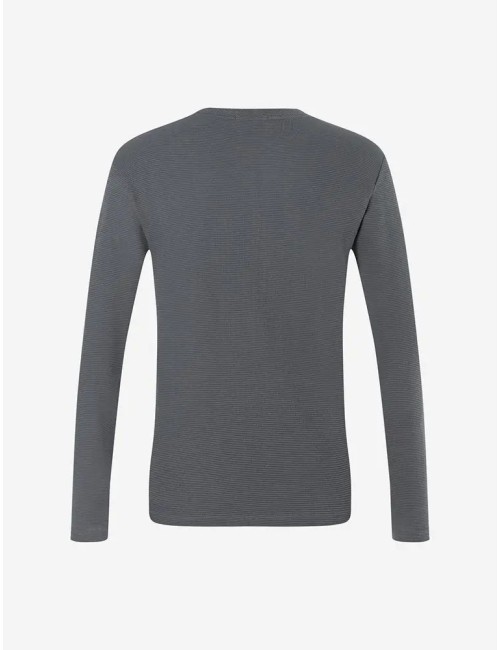 Spirit of OM - Herrenpulli Waffelstrick - turmalingrau