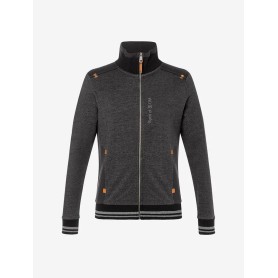 Spirit of OM - Sweatjacke men mit Stehkragen - schwarz-melange