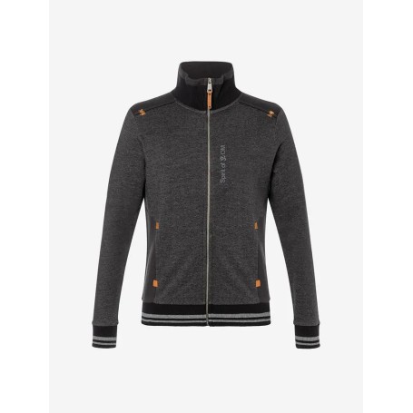 Spirit of OM - Sweatjacke men mit Stehkragen - schwarz-melange