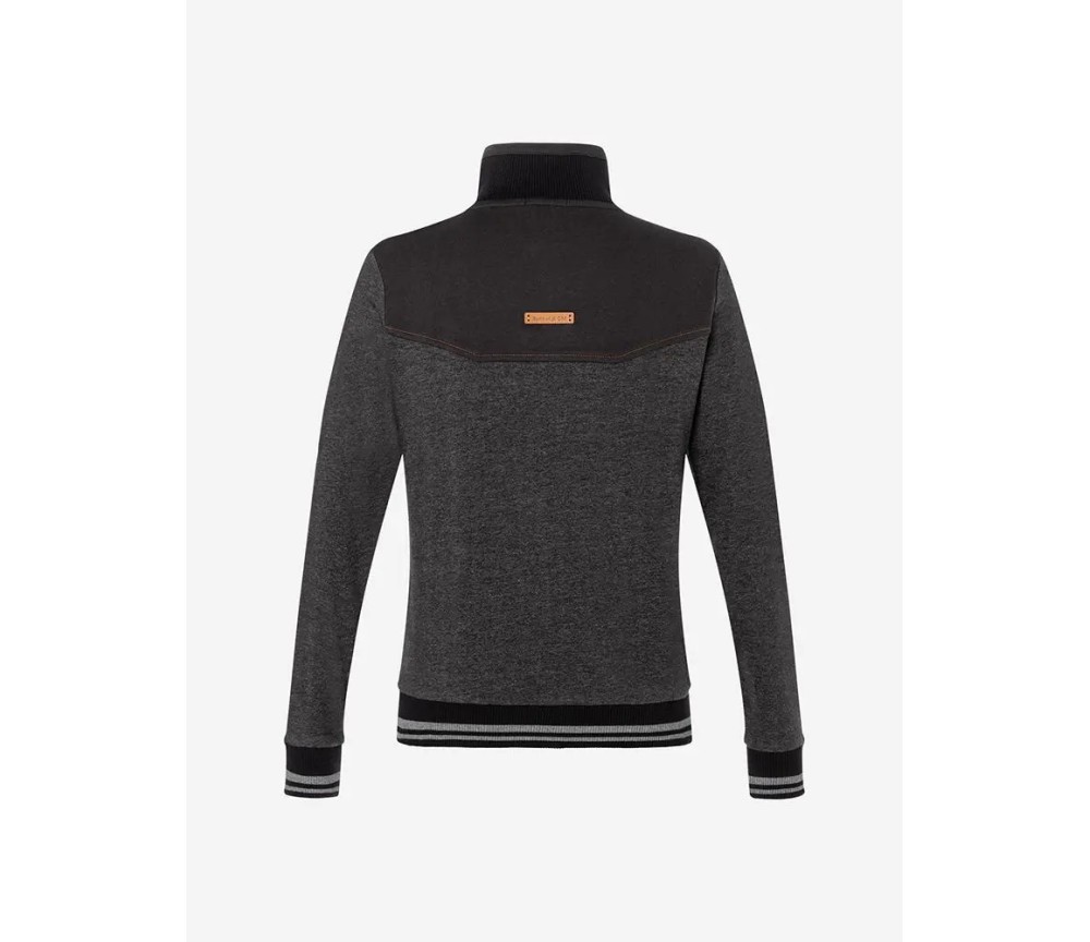 Spirit of OM - Sweatjacke men mit Stehkragen - schwarz-melange