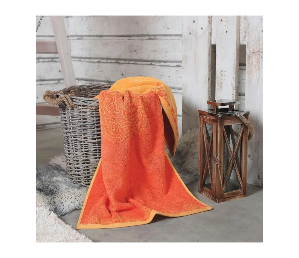 Spirit of OM - Frotteetücher Happy Flower of Life - sonnengruß/koralle