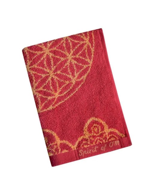 Spirit of OM - Frotteetücher Happy Flower of Life - rubinrot/koralle