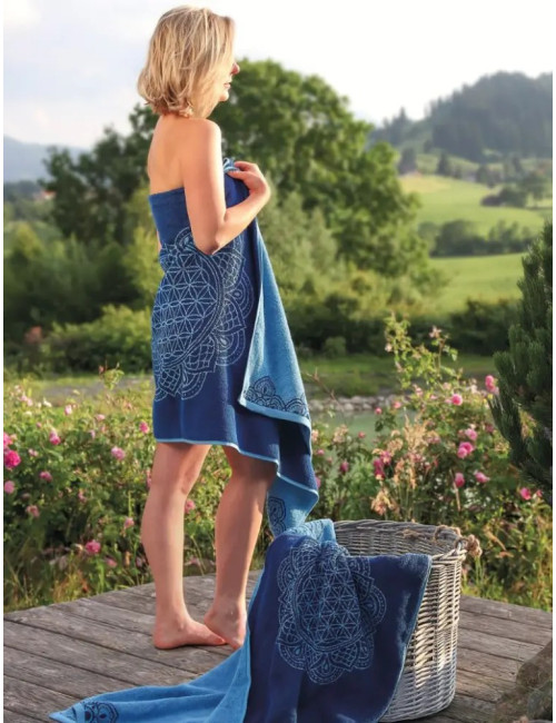 Spirit of OM - Frotteetücher Happy Flower of Life - ozeanblau/azur