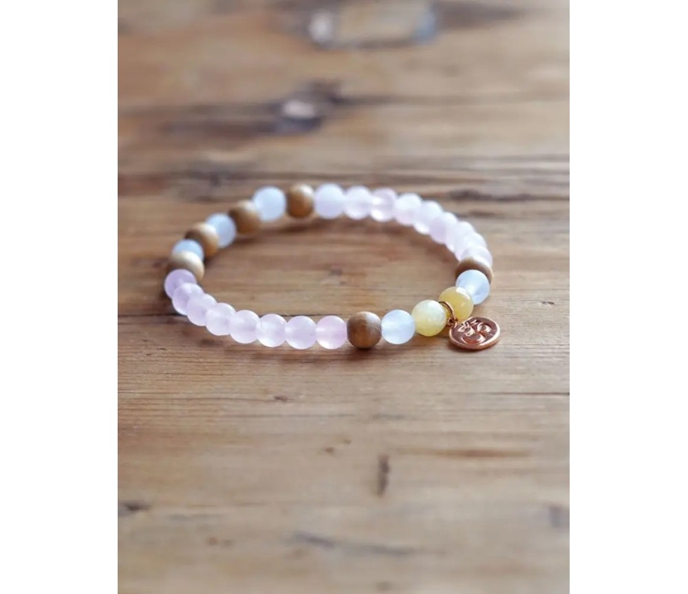 Spirit of OM - Armband Rosenquarz