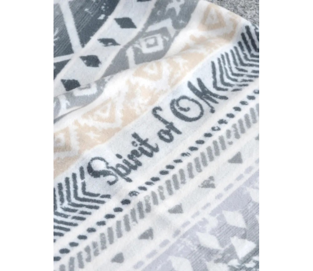 Spirit of OM - Kuscheldecke Blume des Lebens - grau