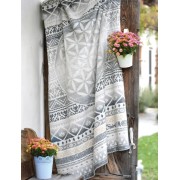 Spirit of OM - Kuscheldecke Blume des Lebens - grau