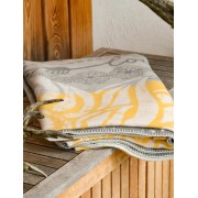 Spirit of OM - Kuscheldecke Lotus - gelb/grau