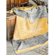 Spirit of OM - Kuscheldecke Lotus - gelb/grau