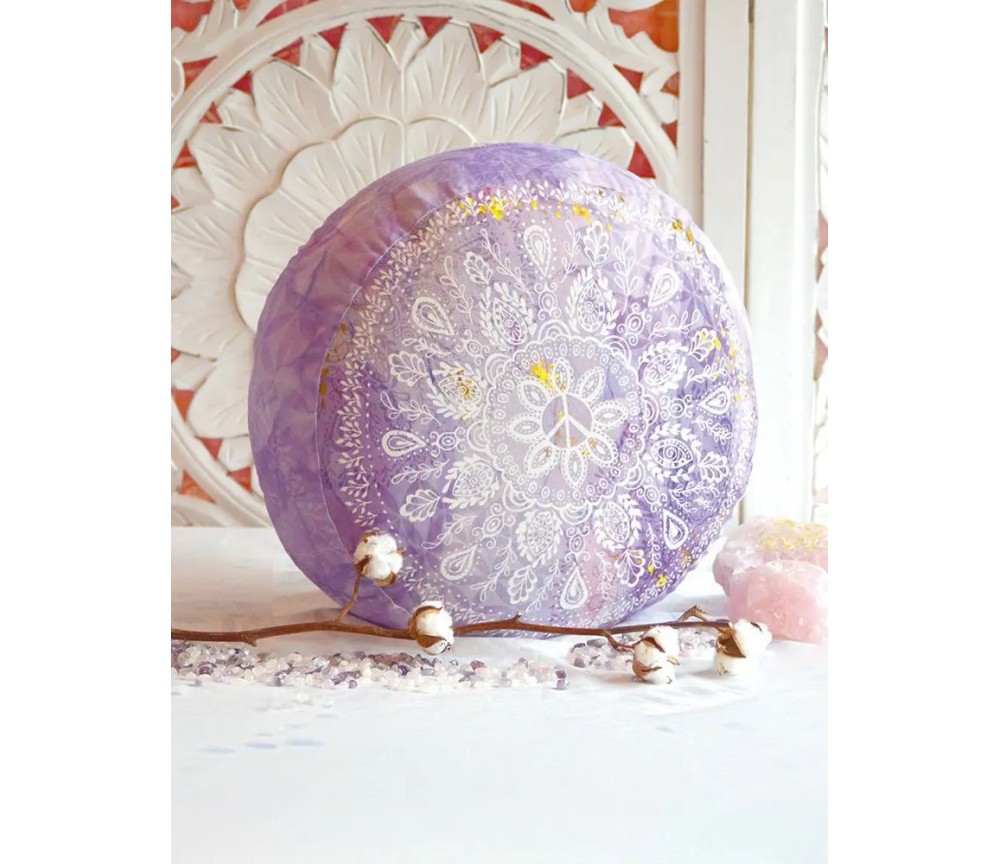 Spirit of OM - Meditationskissen rund - flieder