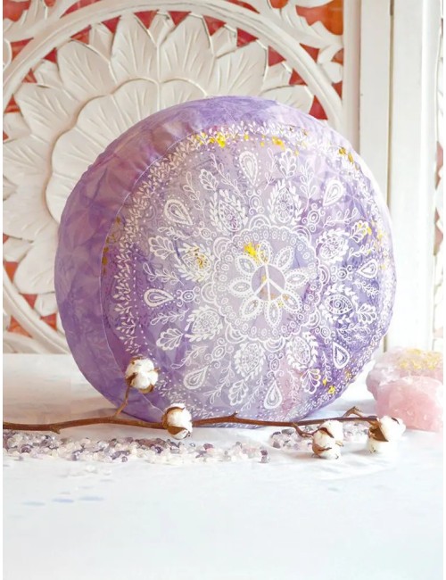 Spirit of OM - Meditationskissen rund - flieder