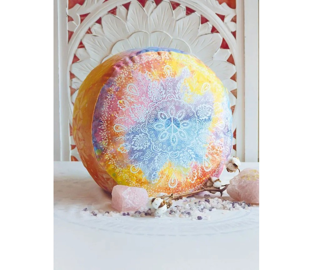 Spirit of OM - Meditationskissen rund - bunt