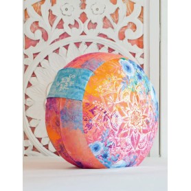 Spirit of OM - Meditationskissen rund - pink/bunt