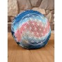 Spirit of OM - Meditationskissen rund - indigo/peach