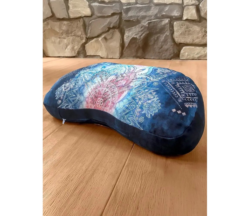Spirit of OM - Meditationskissen Halbmond - indigo/peach