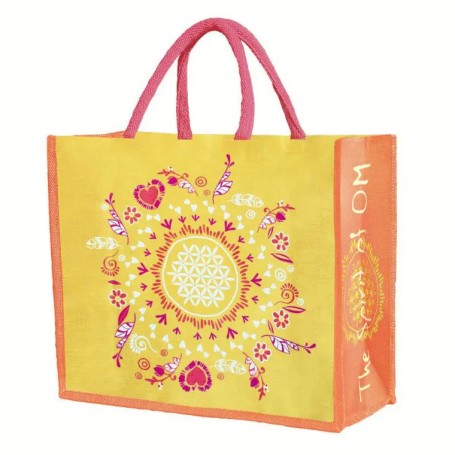 Spirit of OM - Jutetasche - gelb/orange/pink