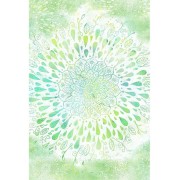 Spirit of OM - Biber-Bettwäsche GREEN DREAM - green/white