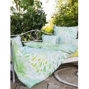 Spirit of OM - Biber-Bettwäsche GREEN DREAM - green/white