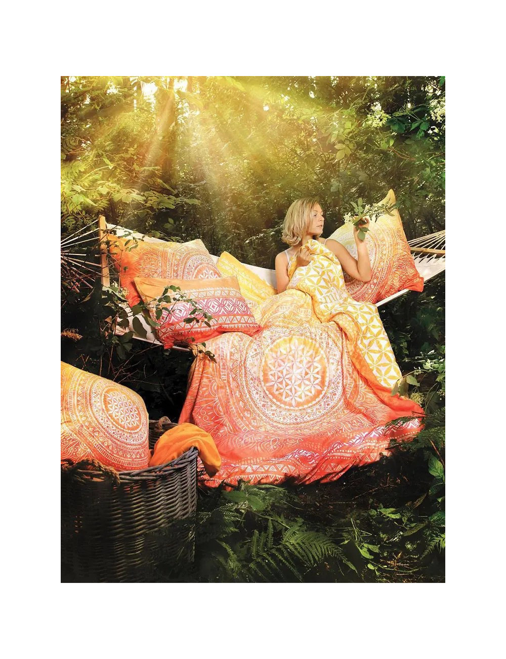 Spirit of OM - Bio Bettwäsche SUNRISE - orange / gelb