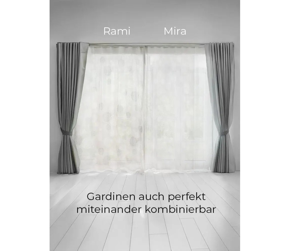 Spirit of OM - Gardine Mira Druck - weiß