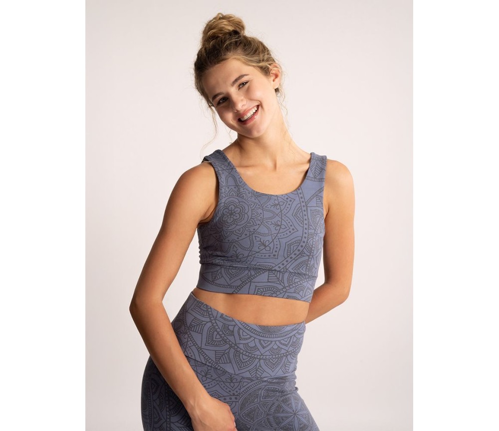 Spirit of OM - Yoga Bra Hatha Guna - enzianblau