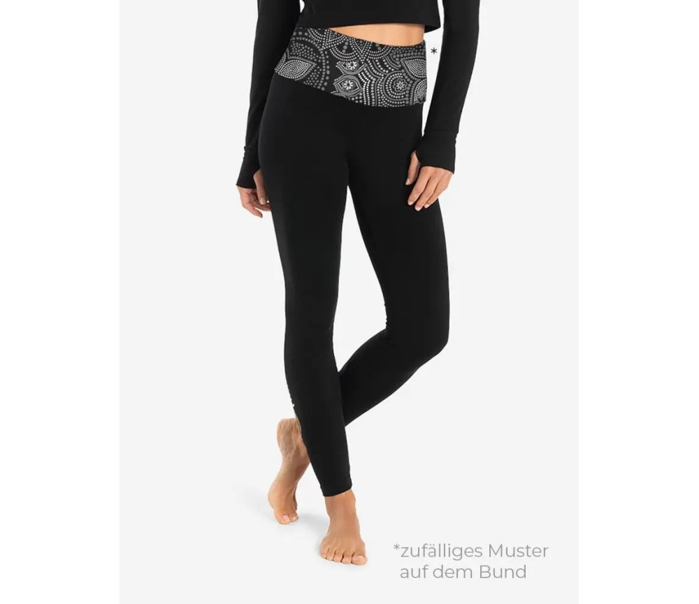 Spirit of OM - Yoga Leggings Madhya Maui - schwarz-natur