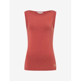 Spirit of OM - Tanktop Bambus high-neck - erdrot