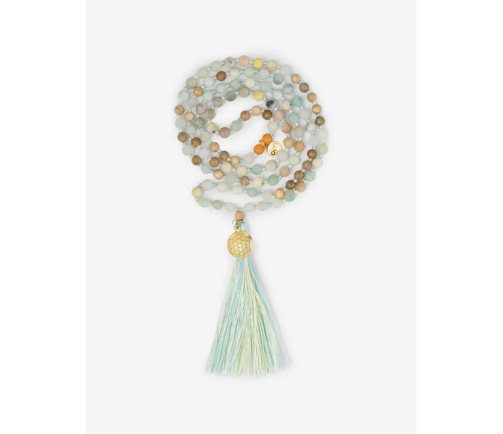 Spirit of OM - Kette - Mala Hridaya Amazonit