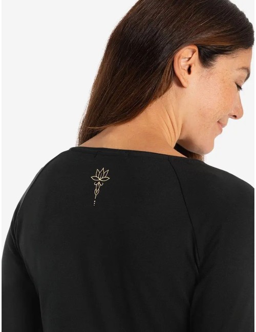 Spirit of OM - Crop Shirt langarm Jathara - schwarz