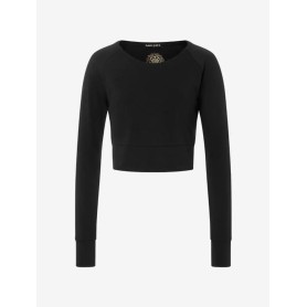 Spirit of OM - Crop Shirt langarm Jathara - schwarz