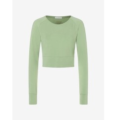 Spirit of OM - Crop Shirt langarm Jathara - matcha