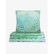 Spirit of OM - Biber-Bettwäsche GREEN DREAM - green/white